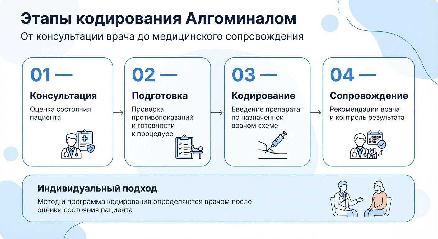 Кодирование препаратом «Алгоминал» в Нижней Туре инфографика